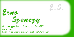erno szenczy business card